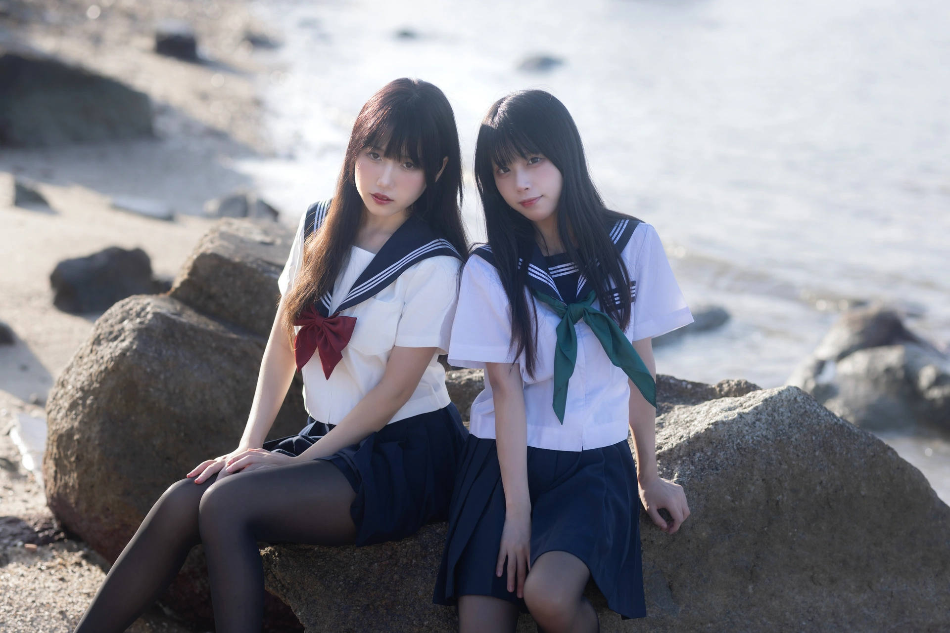 不呆猫 - NO.43 &三無人型 水手服百合黑丝 1
