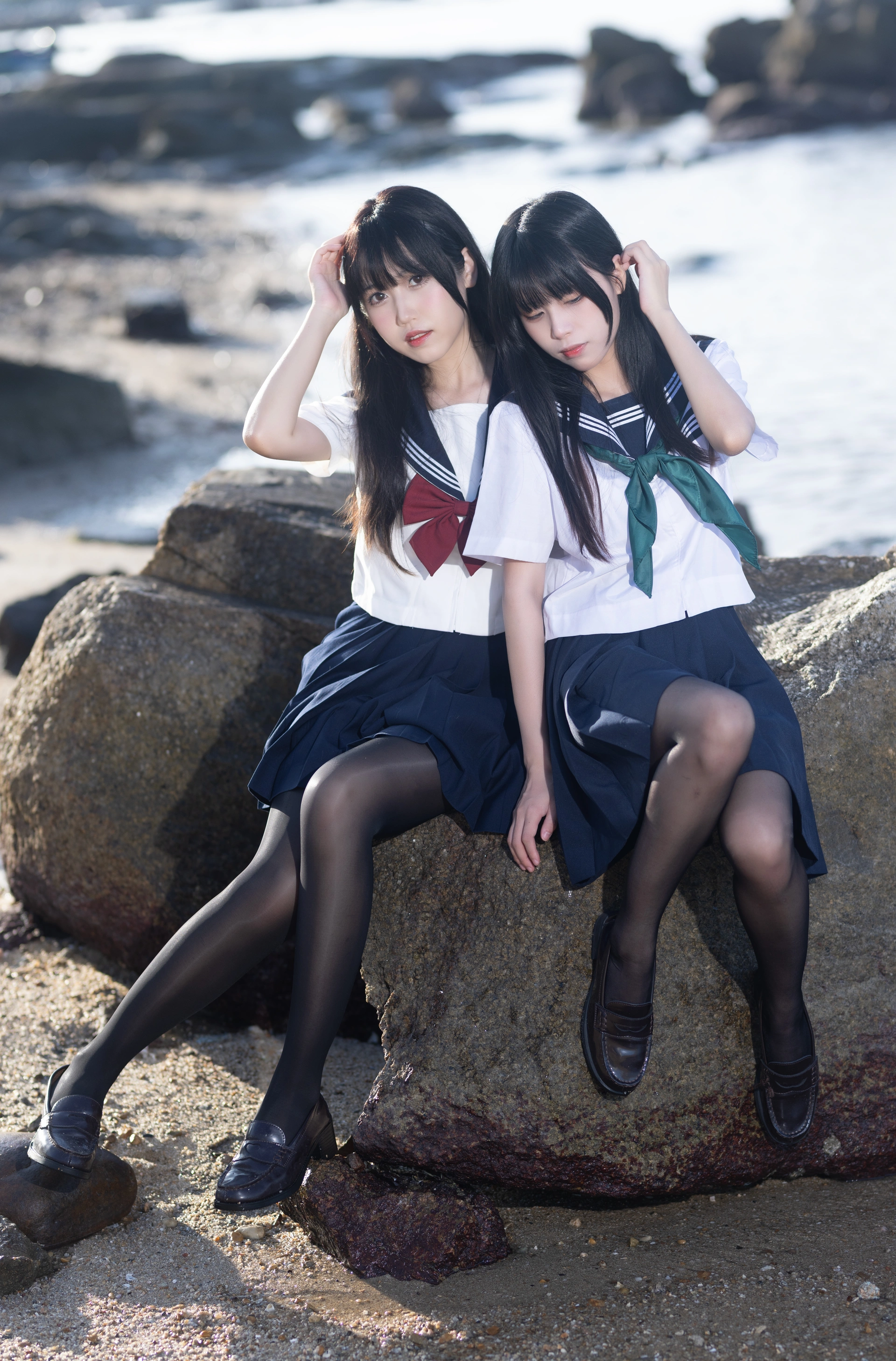 不呆猫 - NO.43 &三無人型 水手服百合黑丝 2