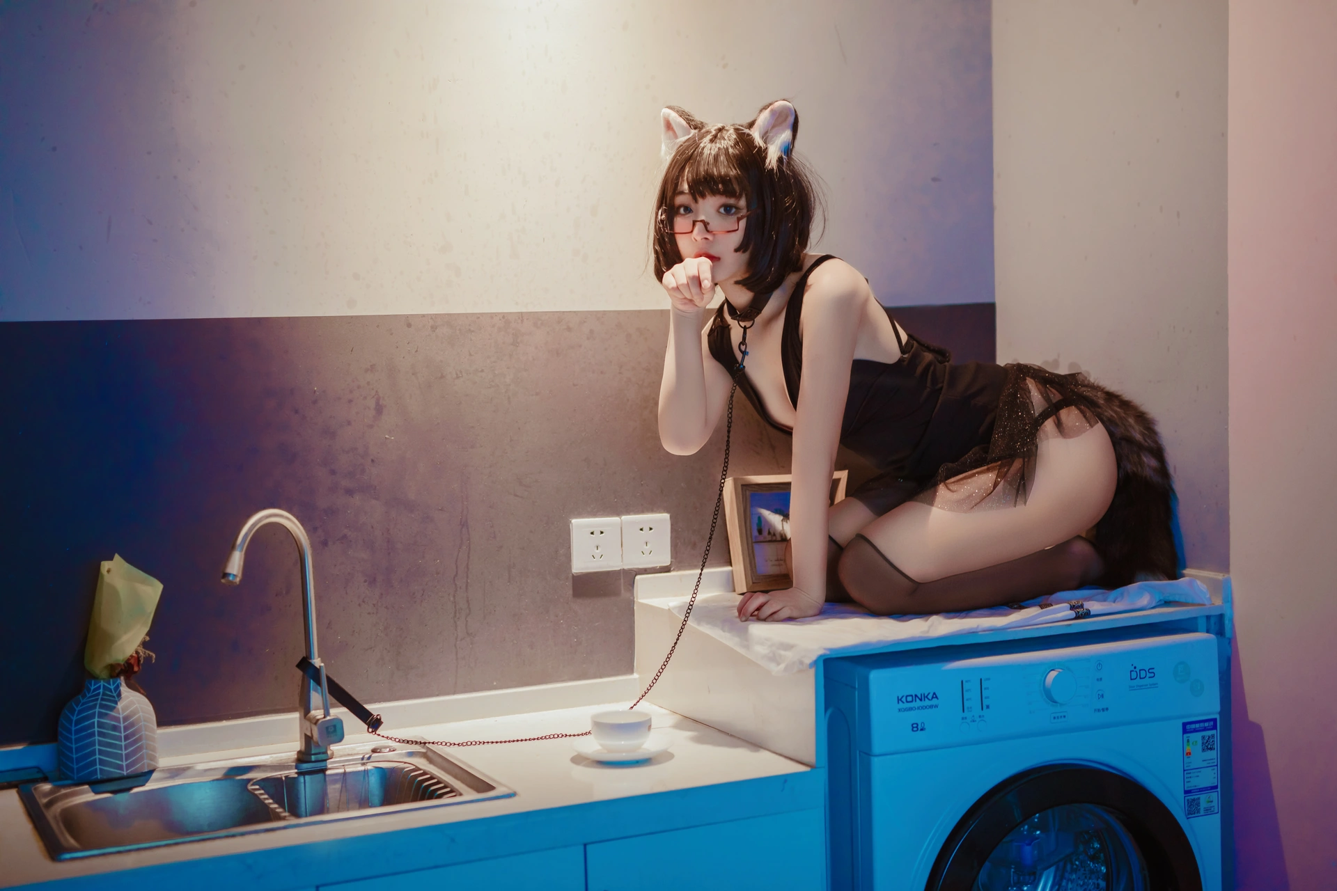 yuuhui玉汇 - NO.01 猫猫头黑裙子 3